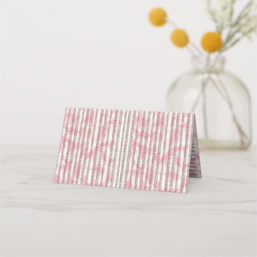 Carte De Placement un fond rayé rose et blanc (Devant)