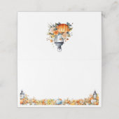 Carte De Placement Un Petit Citrouille Automne Baby shower Floral Aut (Extérieur déplié)