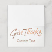 Carte De Placement Un regard en cuivre Donner Merci Thanksgiving scri (Extérieur déplié)