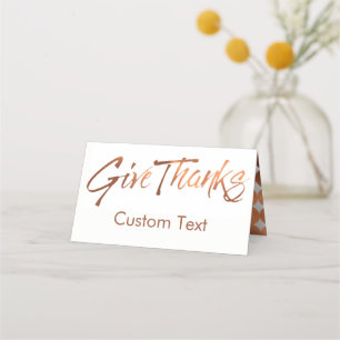 Carte De Placement Un regard en cuivre Donner Merci Thanksgiving scri