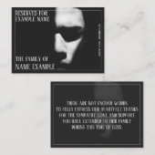 Carte De Placement Un visage endormi à mi-ombre (Devant / Derrière)