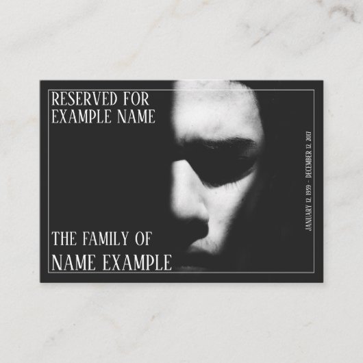 Carte De Placement Un visage endormi à mi-ombre (Devant)