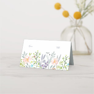 Carte De Placement Une végétation fleurie moderne et simple Réception