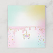 Carte De Placement Unicorne Slime Place Card Mermaid Numéro de table (Extérieur déplié)