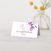 Carte De Placement Uniquité Des Fleurs D'Aquarelle Violet (Devant)