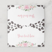 Carte De Placement Vache Imprimer Anniversaire de la fête Carte Place (Extérieur déplié)