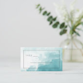 Carte De Placement Vagues aquarelles bleues calmes (Debout devant)