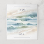 Carte De Placement Vagues de plage à l'aquarelle Mariage rustique Pla (Extérieur déplié)