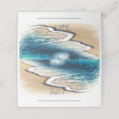 Carte De Placement Vagues d'océan qui se brisent sur la plage côtière (Extérieur déplié)