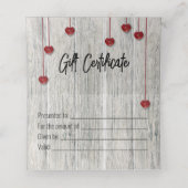 Carte De Placement Valentines Day Hearts Modern Rustic Wood Carte cad (Intérieur déplié)