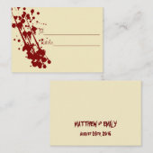 Carte De Placement Vampire Halloween Faux Mariages de sang (Devant / Derrière)