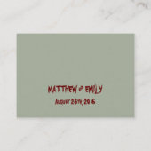 Carte De Placement Vampire Halloween Faux Mariages de sang (Dos)