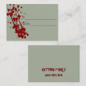 Carte De Placement Vampire Halloween Faux Mariages de sang (Devant / Derrière)