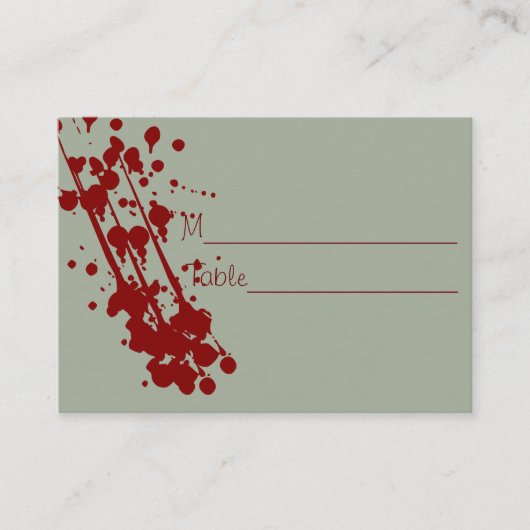 Carte De Placement Vampire Halloween Faux Mariages de sang (Devant)