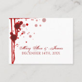 Carte De Placement Vampire Halloween Mariage Plaques faux sang (Dos)