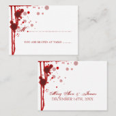Carte De Placement Vampire Halloween Mariage Plaques faux sang (Devant / Derrière)