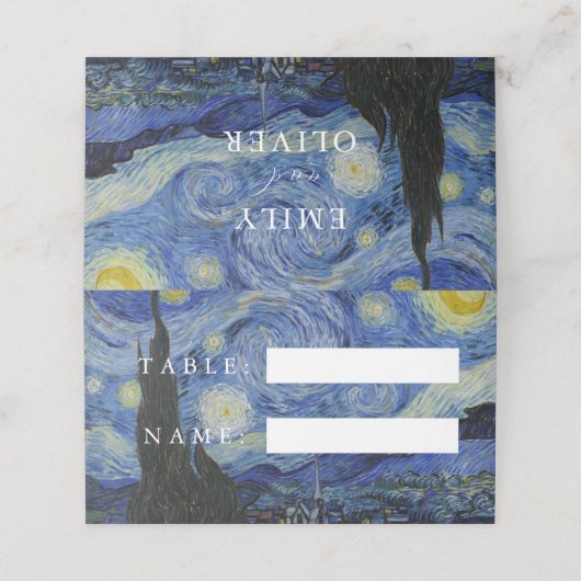 Carte De Placement Van Gogh Starry Mariage de nuit (Extérieur déplié)