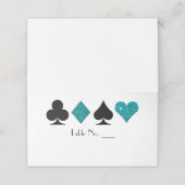 Carte De Placement Vegas Turquoise Parties scintillant et Black Place (Extérieur déplié)