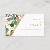 Carte De Placement Végétation de Noël moderne | Mariage plat blanc (Dos)