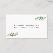 Carte De Placement Végétation d'hiver Berry Rouge Noël Affaires (Dos)