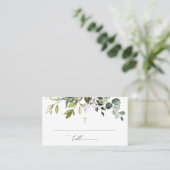 Carte De Placement Végétation, feuilles d'eucalyptus, Boho, Baptême (Debout devant)
