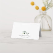 Carte De Placement Végétation, feuilles d'eucalyptus, Boho, baptême (Dos)