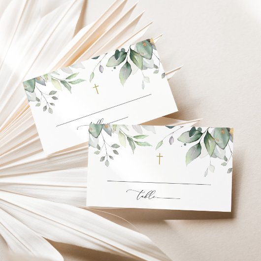 Carte De Placement Végétation, feuilles d'eucalyptus, Boho, baptême