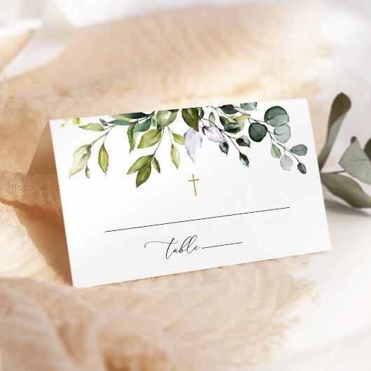 Carte De Placement Végétation, feuilles d'eucalyptus, Boho, baptême