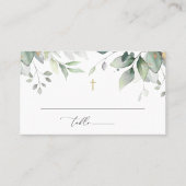 Carte De Placement Végétation, feuilles d'eucalyptus, Boho, baptême (Devant)