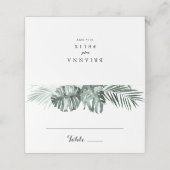 Carte De Placement Végétation tropicale Blanc Floral Mariage (Extérieur déplié)