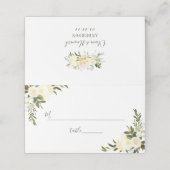 Carte De Placement Verdure Aquarelle Ivoire Rustique Mariage floral (Extérieur déplié)