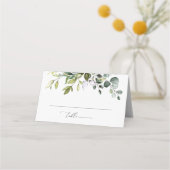 Carte De Placement Verdure, Eucalyptus Feuilles, Boho, Fête des marié (Devant)