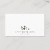 Carte De Placement Verdure, Eucalyptus Feuilles, Boho, Fête des marié (Dos)