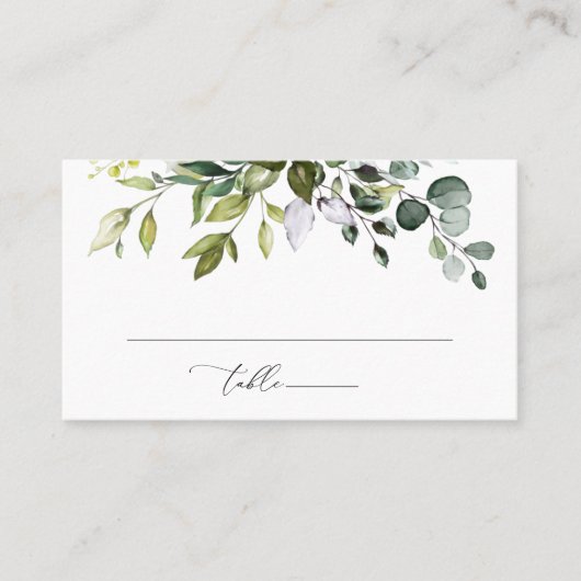 Carte De Placement Verdure, Eucalyptus Feuilles, Boho, Fête des marié (Devant)