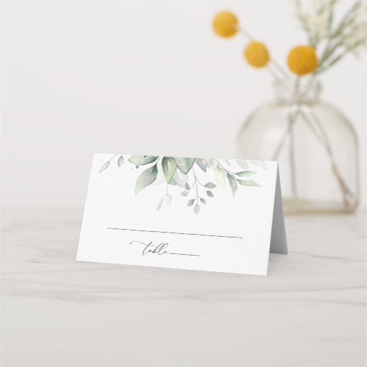 Carte De Placement Verdure, Feuilles d'Eucalyptus, Mariage botanique (Devant)