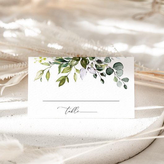 Carte De Placement Verdure, Feuilles d'Eucalyptus, Mariage botanique