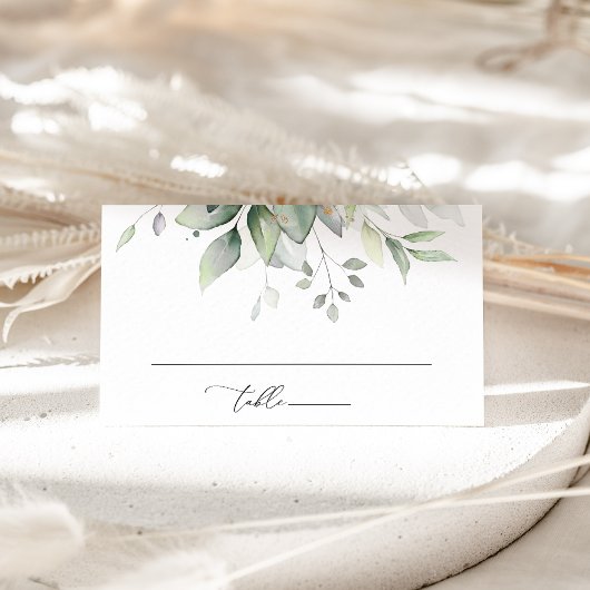 Carte De Placement Verdure, Feuilles d'Eucalyptus, Mariage botanique