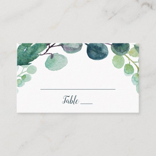 Carte De Placement Verdure luxuriante et Mariage d'Eucalyptus (Devant)