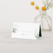 Carte De Placement Verdure Or Feuilles Foliage Elégant Aquarelle (Devant)