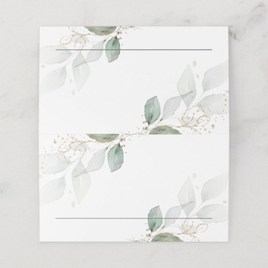 Carte De Placement Verdure rustique Foliage Gold Mariage Douche (Extérieur déplié)