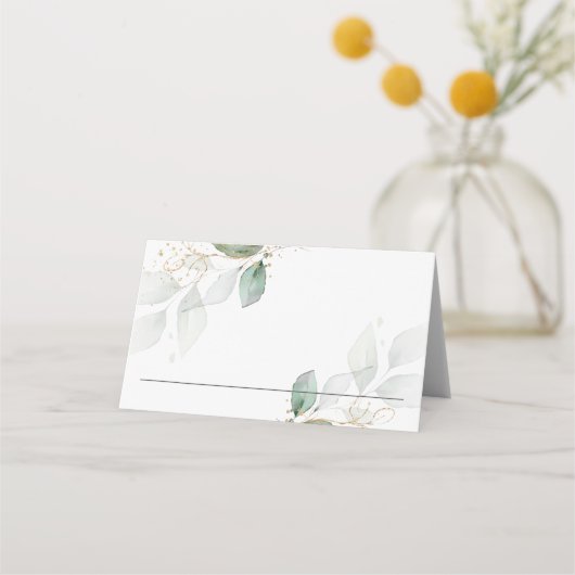 Carte De Placement Verdure rustique Foliage Gold Mariage Douche (Dos)