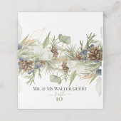 Carte De Placement Verdure rustique & Pinecones Numéros de tableau d' (Extérieur déplié)