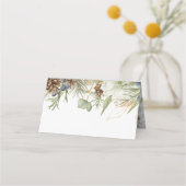 Carte De Placement Verdure rustique & Pinecones Numéros de tableau d' (Dos)