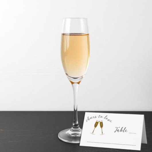 Carte De Placement Verres à champagne À l'amour Réception de mariage