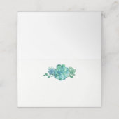 Carte De Placement Vert aquarelle Succulents Mariage (Extérieur déplié)