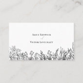 Carte De Placement Vert blanc et noir Entree Choix plat (Dos)