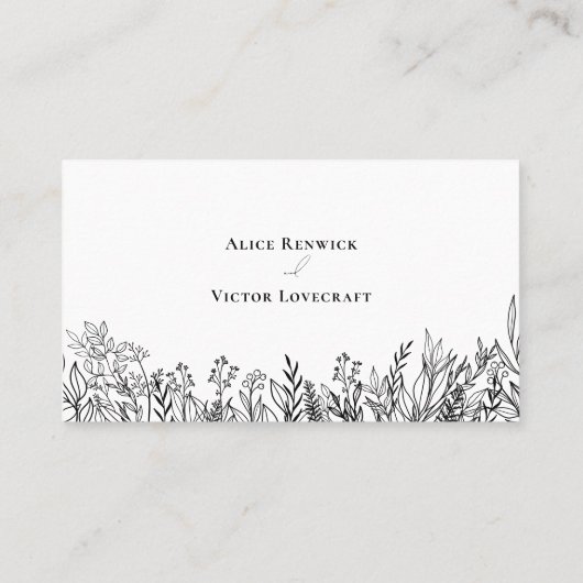 Carte De Placement Vert blanc et noir Entree Choix plat (Dos)