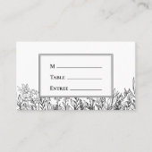 Carte De Placement Vert blanc et noir Entree Choix plat (Devant)