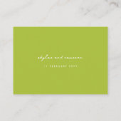 Carte De Placement Vert & Bleu Dandelion Fleurs Amour Coeurs Mariage (Dos)
