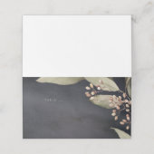 Carte De Placement Vert botanique foncé Carte d'escorte rustique vint (Extérieur déplié)